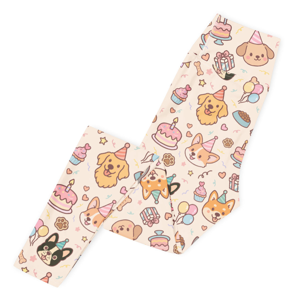 Women's Puppy Birthday Buttery Soft Yoga Leggings - Quick Drying, High Waisted Comfort