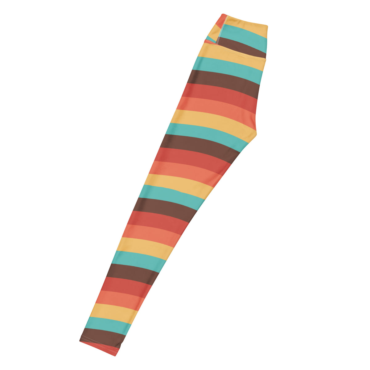 Women's Retro Rainbow Stripe Buttery Soft Yoga Leggings - Quick Drying, High Waisted Comfort