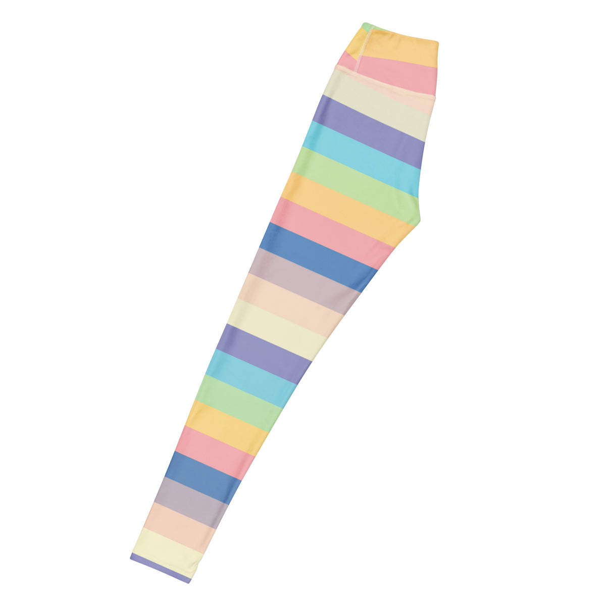 Women's Pastel Light Rainbow Striped Buttery Soft Yoga Leggings - Quick Drying, High Waisted Comfort