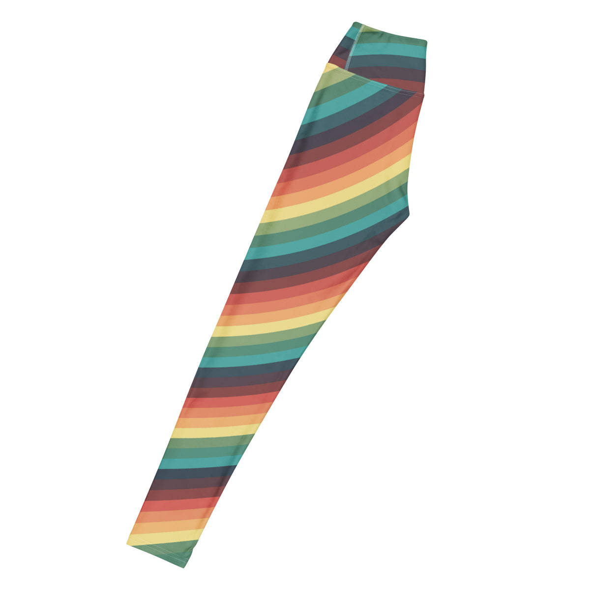 Women's Retro Striped Buttery Soft Yoga Leggings - Quick Drying, High Waisted Comfort