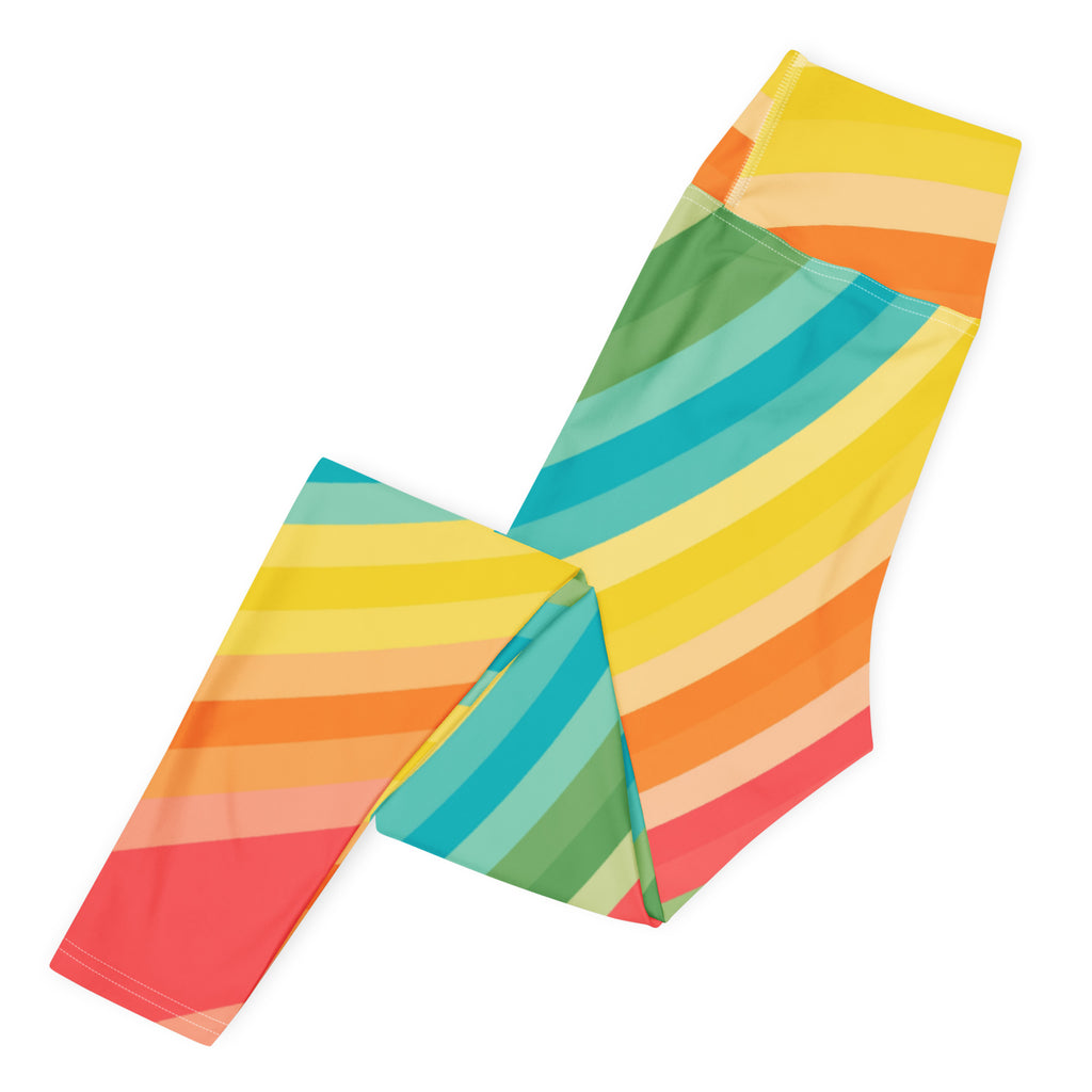 Women's Summer Beach Rainbow Buttery Soft Yoga Leggings - Quick Drying, High Waisted Comfort