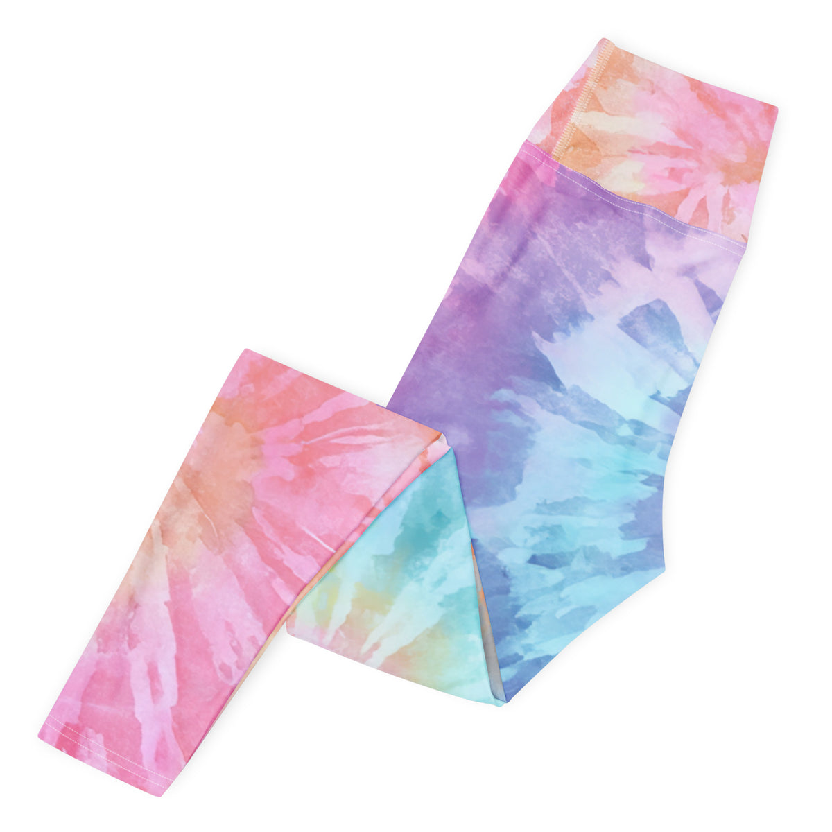 Women's Colorful Pastel Tie Dye Buttery Soft Yoga Leggings - Quick Drying, High Waisted Comfort