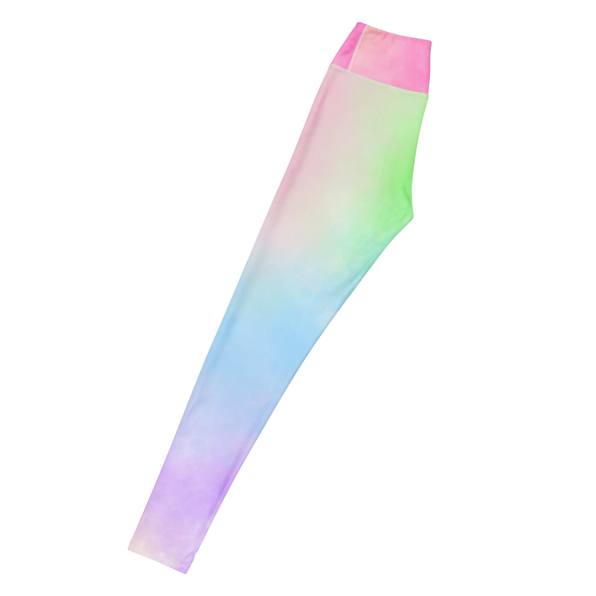 Women's Pastel Rainbow Watercolor Tie Dye Buttery Soft Yoga Leggings - Quick Drying, High Waisted Comfort