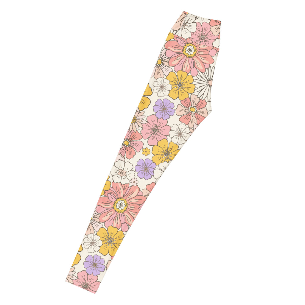 Women's Retro Floral Buttery Soft Yoga Leggings - Quick Drying, High Waisted Comfort