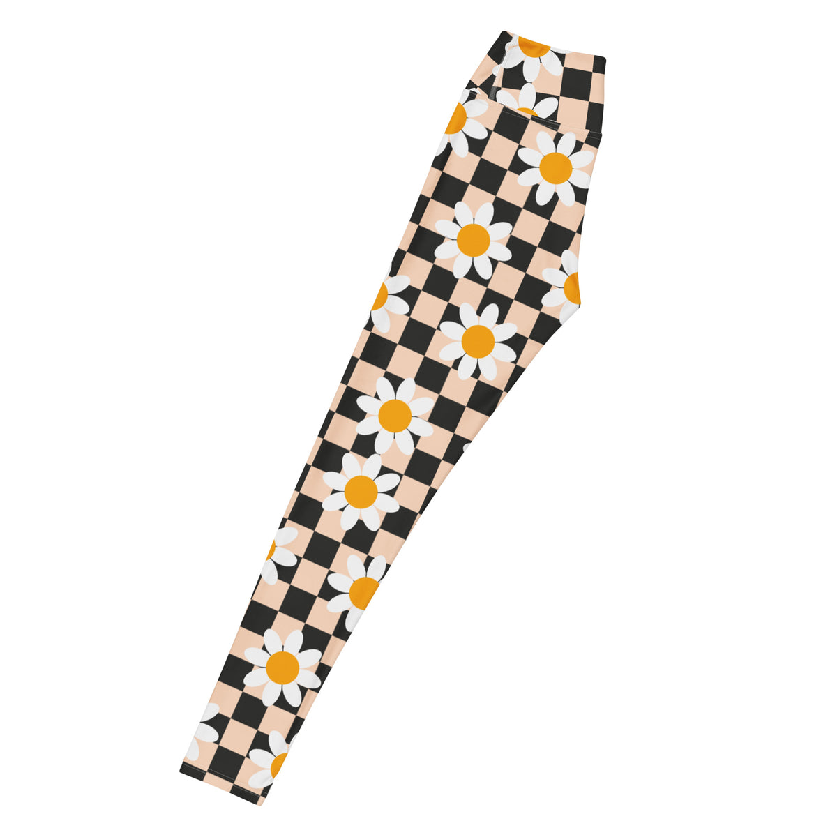 Women's Daisy Checkered Buttery Soft Yoga Leggings - Quick Drying, High Waisted Comfort