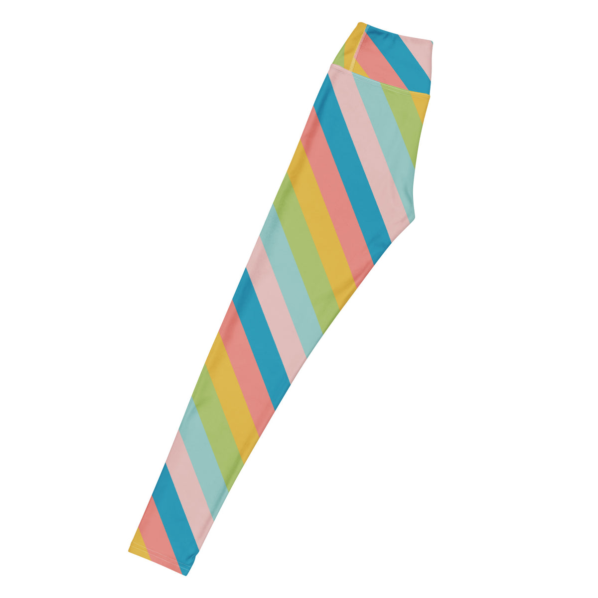 Women's Colorful Diagonal Stripe Buttery Soft Yoga Leggings - Quick Drying, High Waisted Comfort