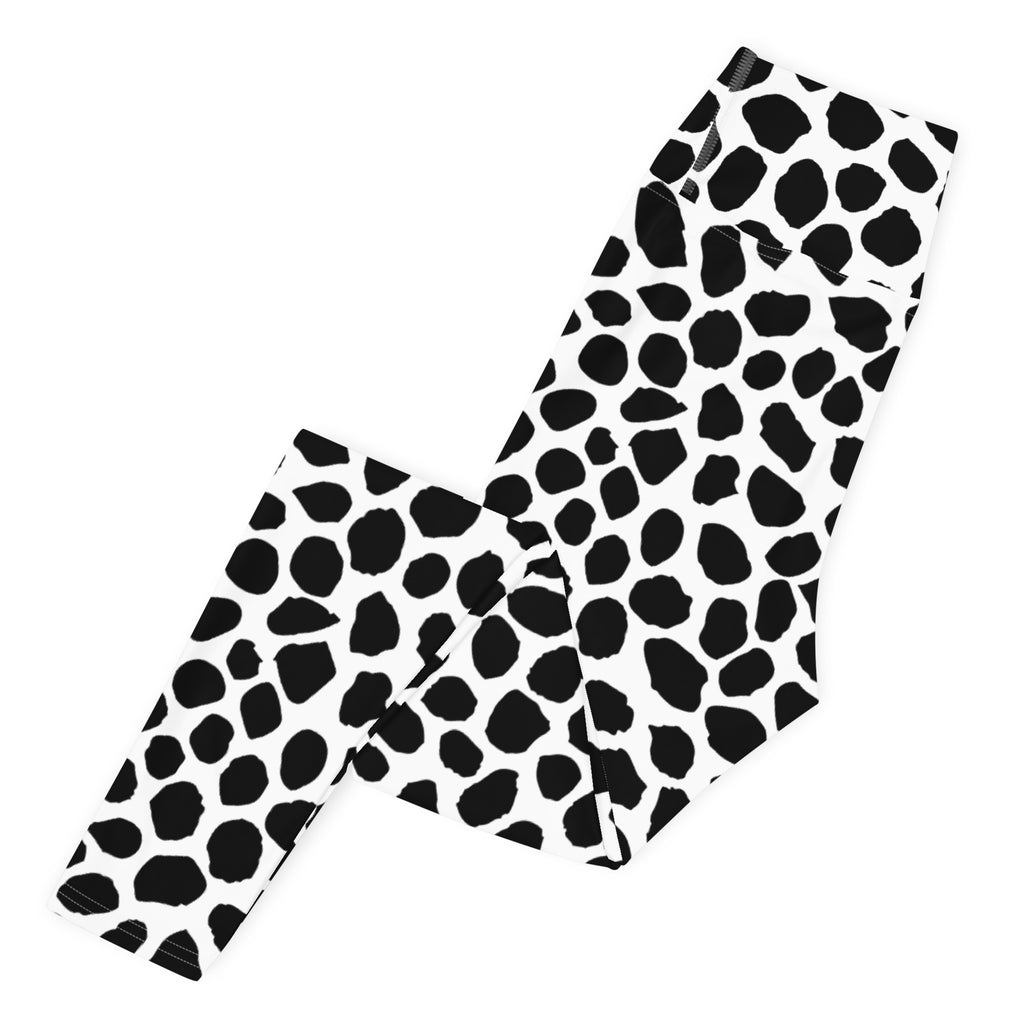 Women's Black Cow Print Buttery Soft Yoga Leggings - Quick Drying, High Waisted Comfort