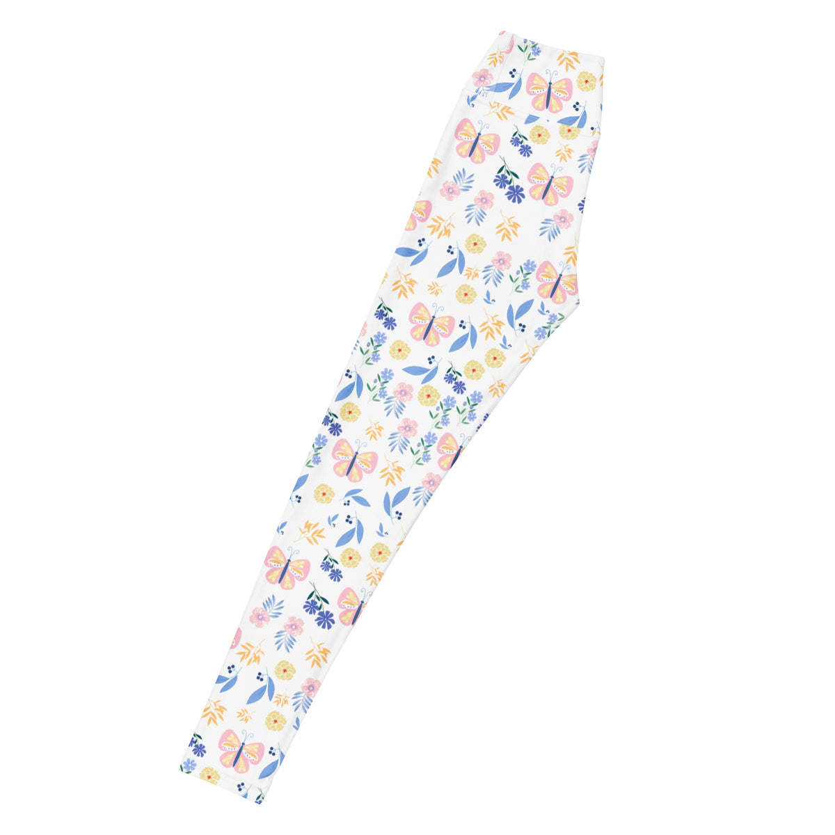 Women's Butterfly Floral Buttery Soft Yoga Leggings - Quick Drying, High Waisted Comfort
