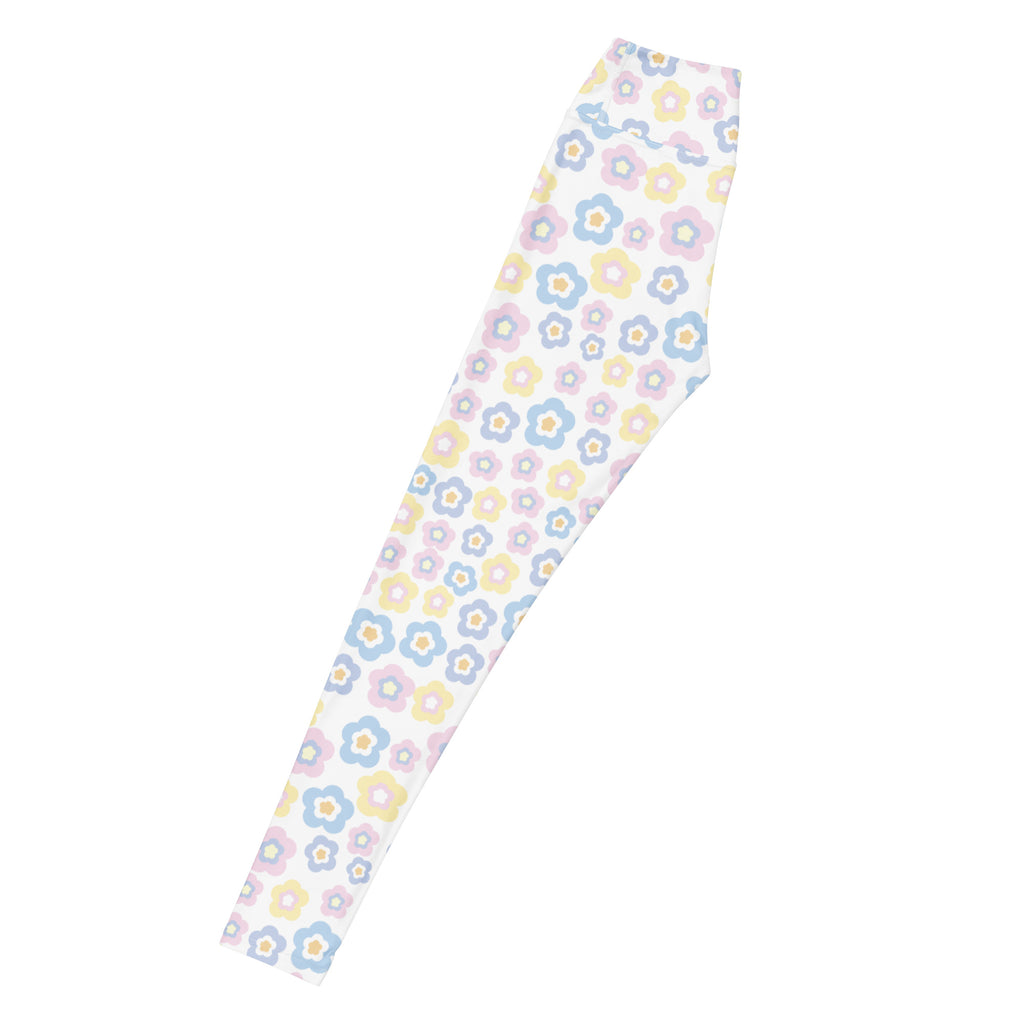 Women's Cheerful Floral Buttery Soft Yoga Leggings - Quick Drying, High Waisted Comfort