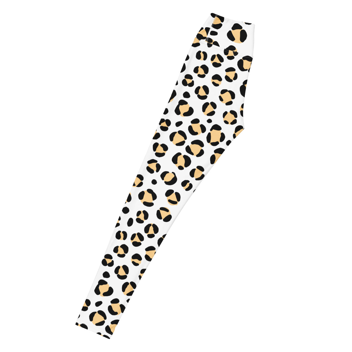 Women's Yellow Leopard Print Buttery Soft Yoga Leggings - Quick Drying, High Waisted Comfort