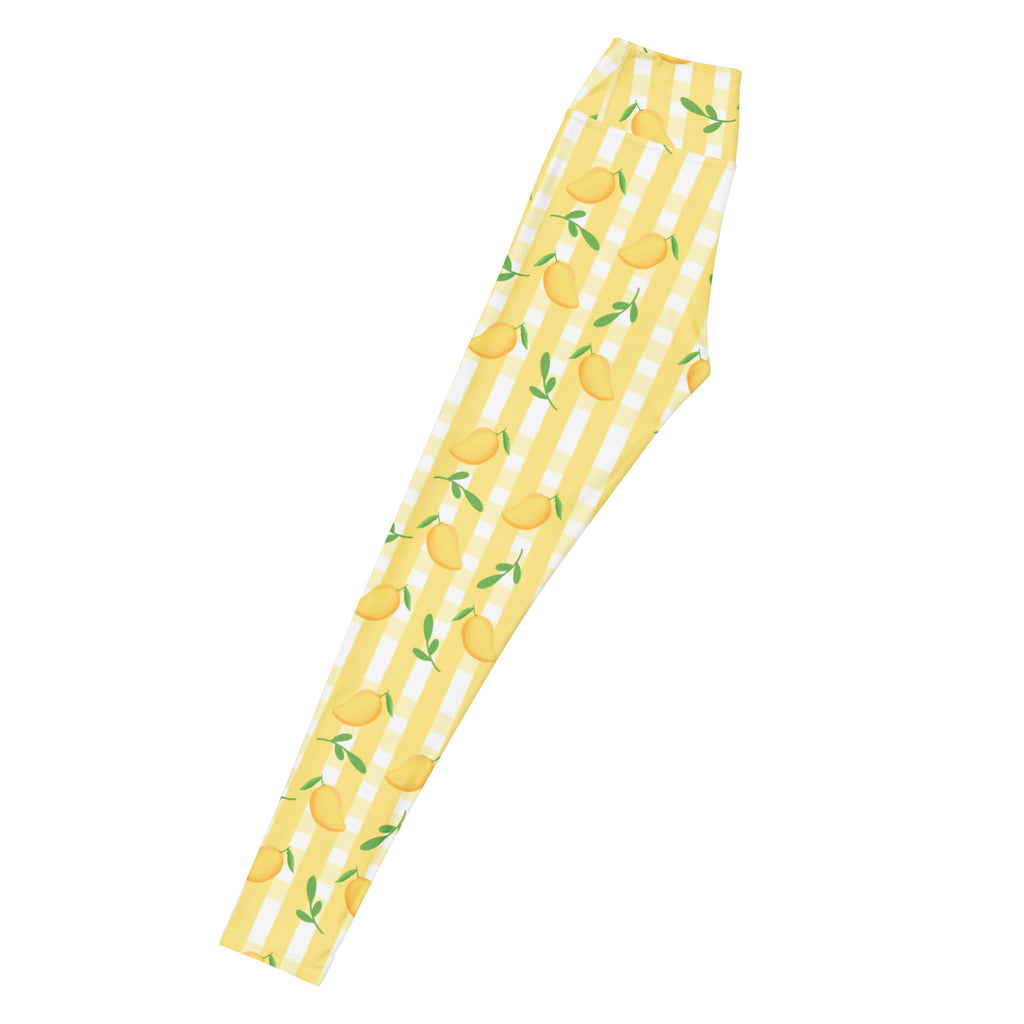 Women's Mango Gingham Buttery Soft Yoga Leggings - Quick Drying, High Waisted Comfort