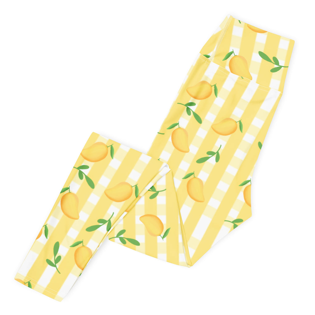 Women's Mango Gingham Buttery Soft Yoga Leggings - Quick Drying, High Waisted Comfort