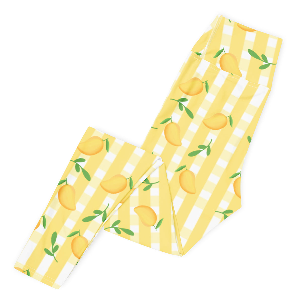 Women's Mango Gingham Buttery Soft Yoga Leggings - Quick Drying, High Waisted Comfort