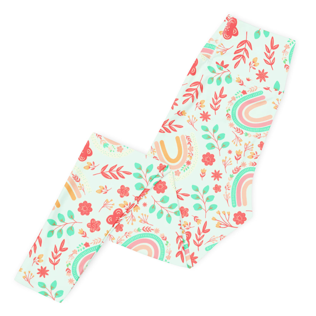 Women's Boho Floral Buttery Soft Yoga Leggings - Quick Drying, High Waisted Comfort