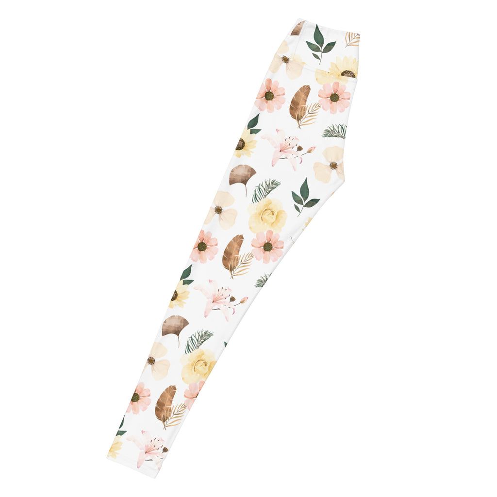 Women's Boho Sunflower Buttery Soft Yoga Leggings - Quick Drying, High Waisted Comfort