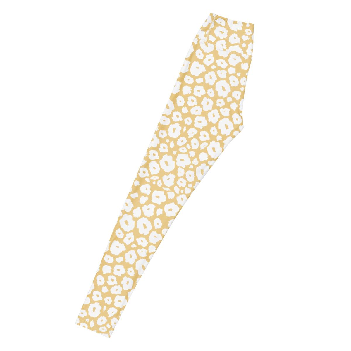Women's Beige Leopard Print Buttery Soft Yoga Leggings - Quick Drying, High Waisted Comfort