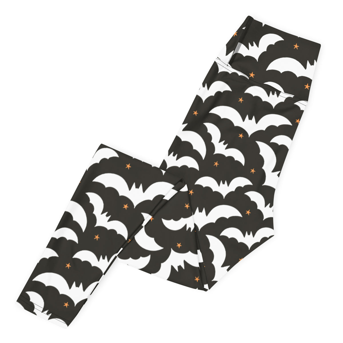 Women's Black Bat Halloween Buttery Soft Yoga Leggings - Quick Drying, High Waisted Comfort