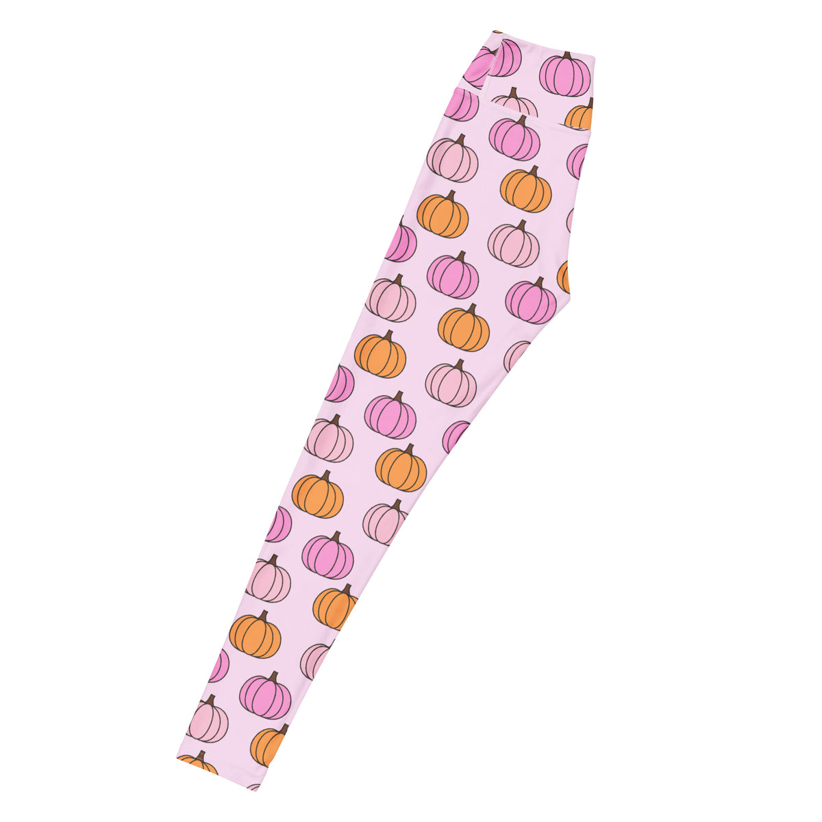 Women's Pink Pumpkin Patch Buttery Soft Yoga Leggings - Quick Drying, High Waisted Comfort