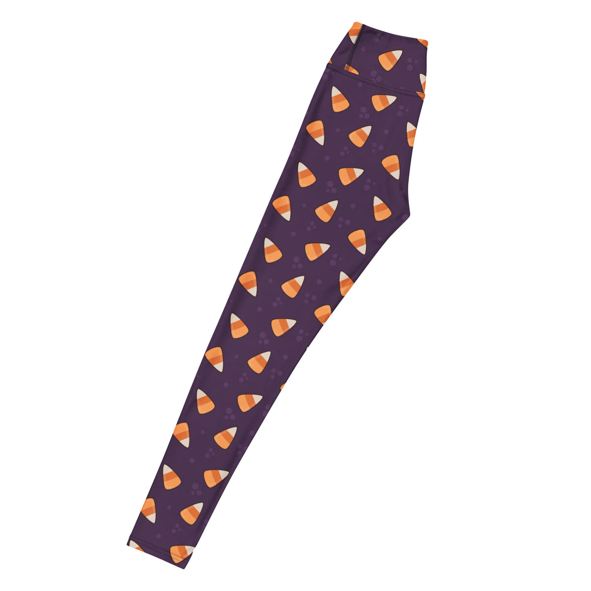 Women's Dark Purple Candy Corn Halloween Buttery Soft Yoga Leggings - Quick Drying, High Waisted Comfort