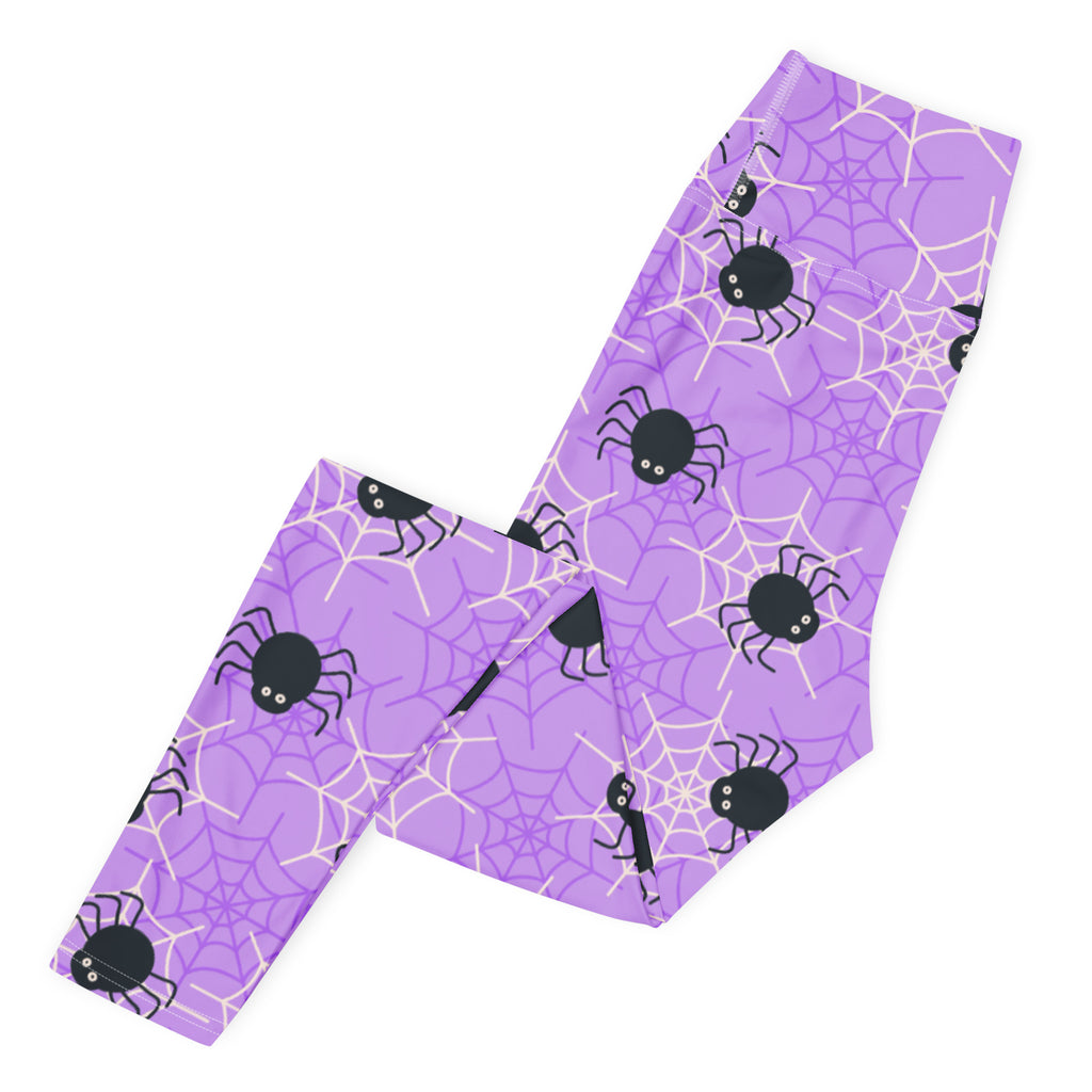 Women's Purple Spider Halloween Buttery Soft Yoga Leggings - Quick Drying, High Waisted Comfort