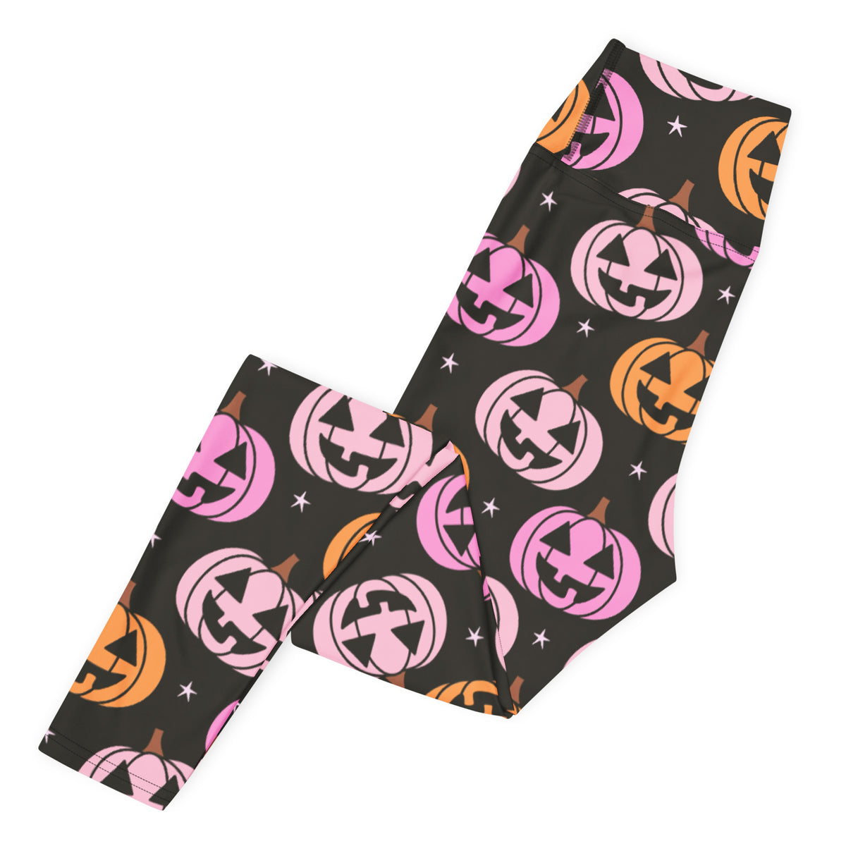 Women's Pink & Orange Pumpkin Halloween Buttery Soft Yoga Leggings - Quick Drying, High Waisted Comfort