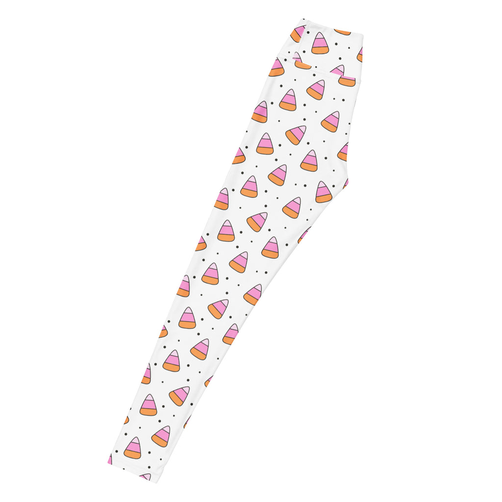 Women's Pink Candy Corn Buttery Soft Yoga Leggings - Quick Drying, High Waisted Comfort