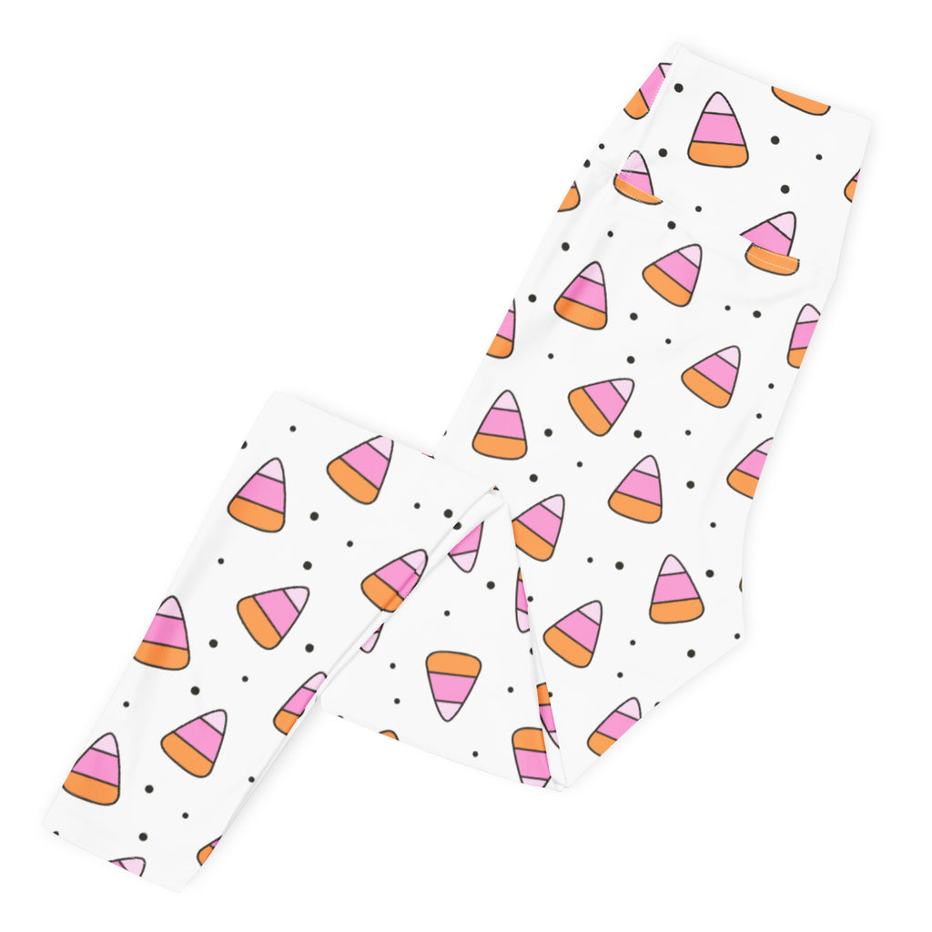 Women's Pink Candy Corn Buttery Soft Yoga Leggings - Quick Drying, High Waisted Comfort