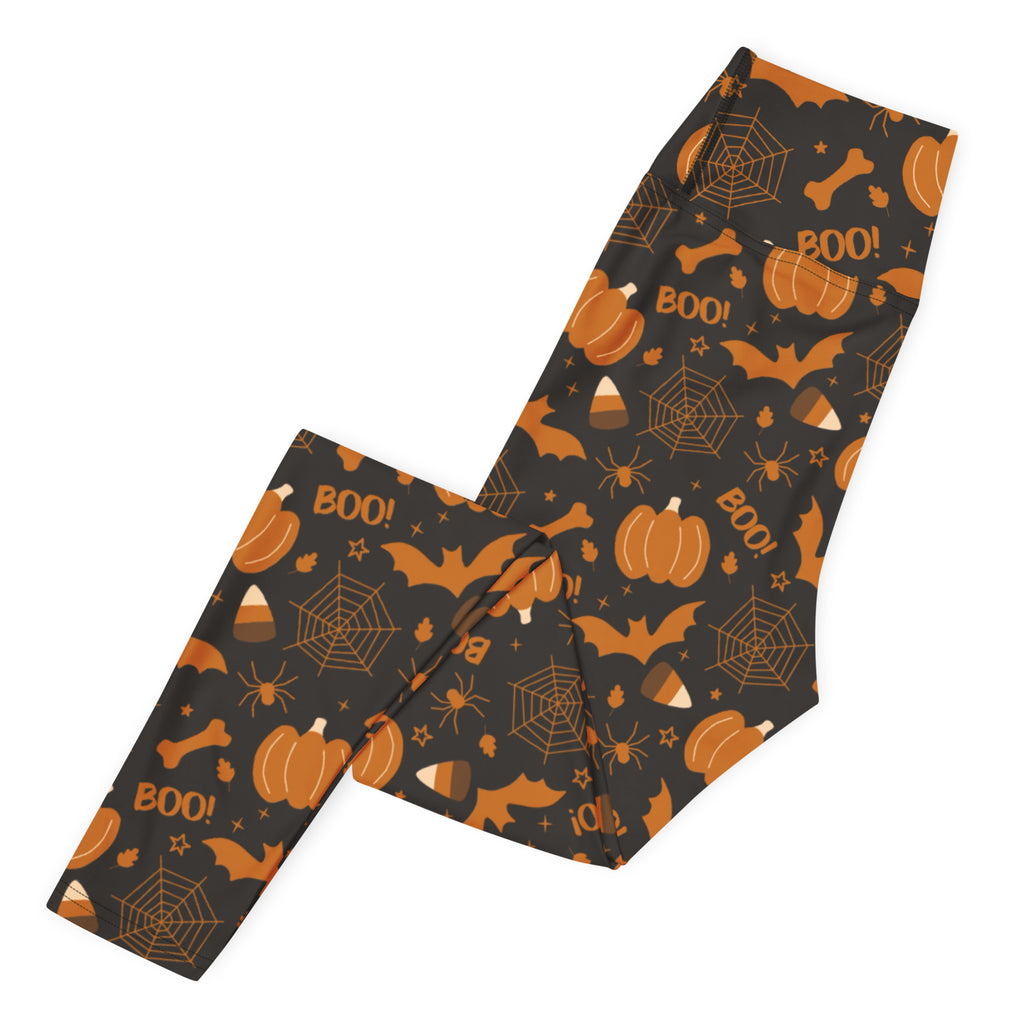Women's Dark Orange Halloween Buttery Soft Yoga Leggings - Quick Drying, High Waisted Comfort