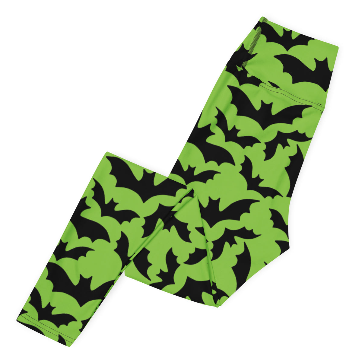 Women's Green Bat Halloween Buttery Soft Yoga Leggings - Quick Drying, High Waisted Comfort