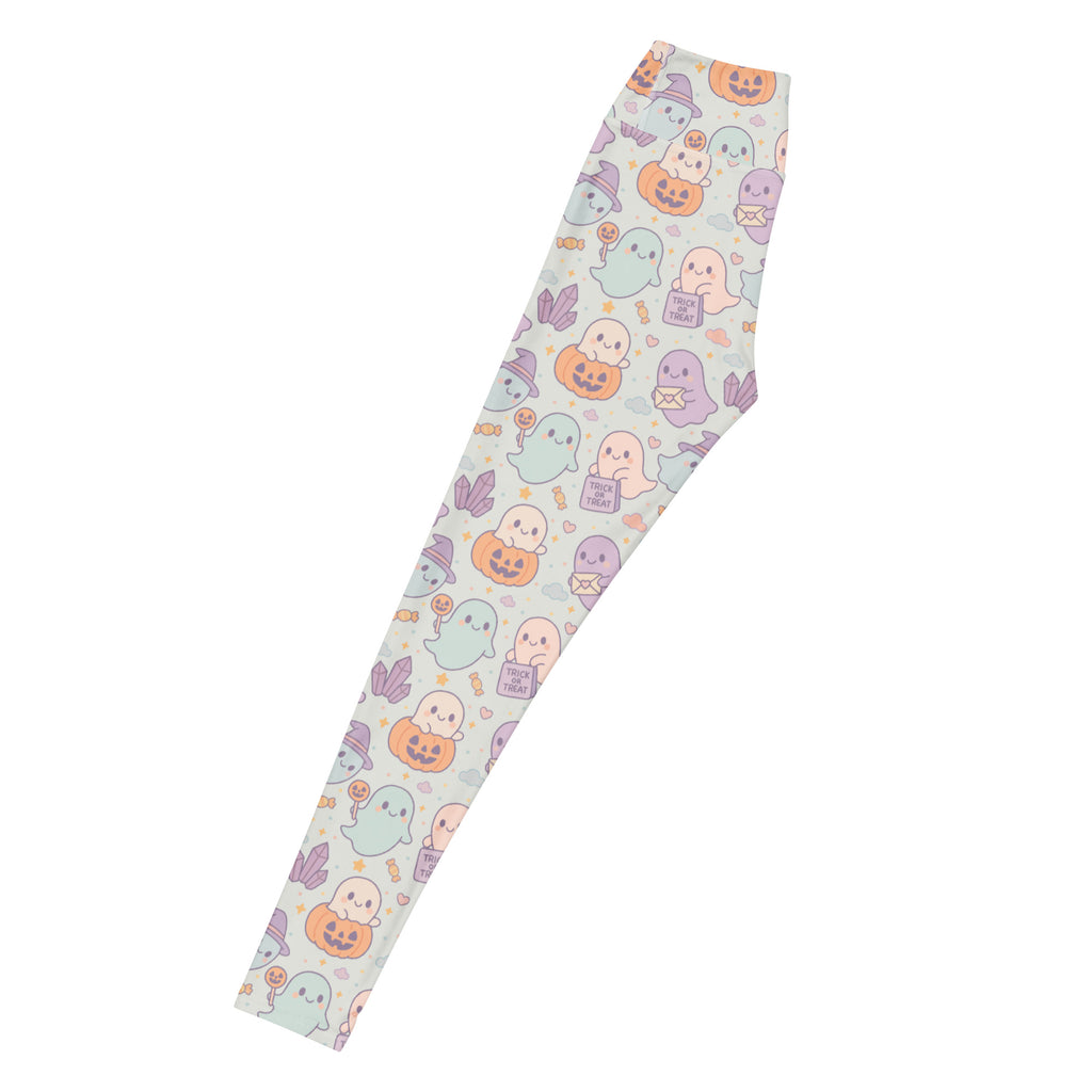 Women's Cute Ghost Halloween Buttery Soft Yoga Leggings - Quick Drying, High Waisted Comfort
