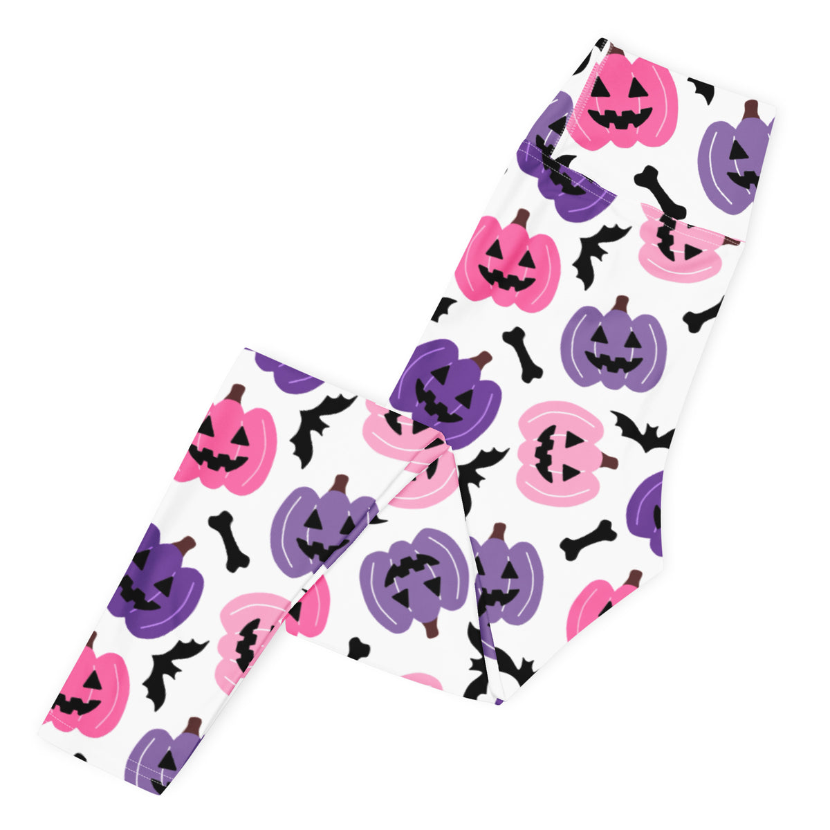 Women's Pink & Purple Pumpkin Halloween Buttery Soft Yoga Leggings - Quick Drying, High Waisted Comfort