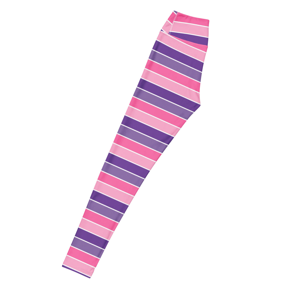 Women's Pink & Purple Striped Halloween Buttery Soft Yoga Leggings - Quick Drying, High Waisted Comfort