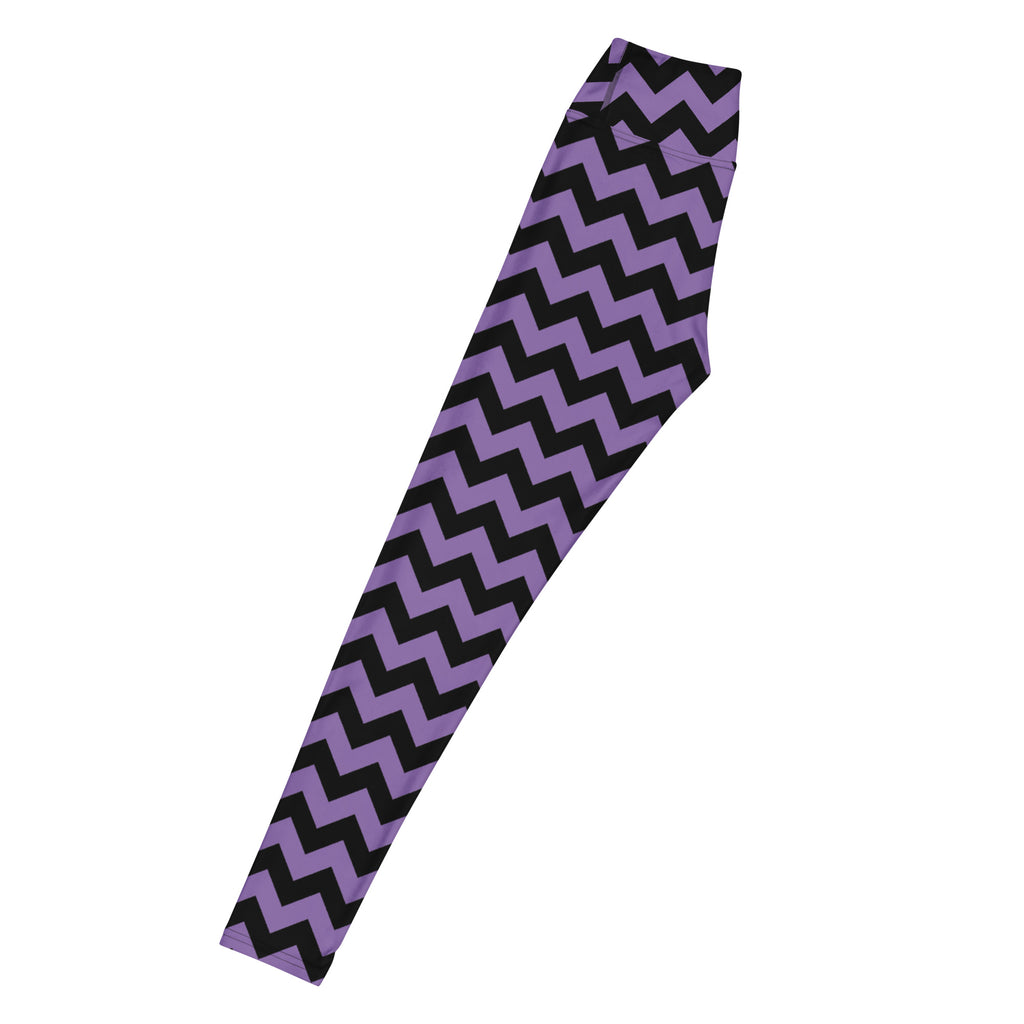Women's Purple Chevron Halloween Buttery Soft Yoga Leggings - Quick Drying, High Waisted Comfort