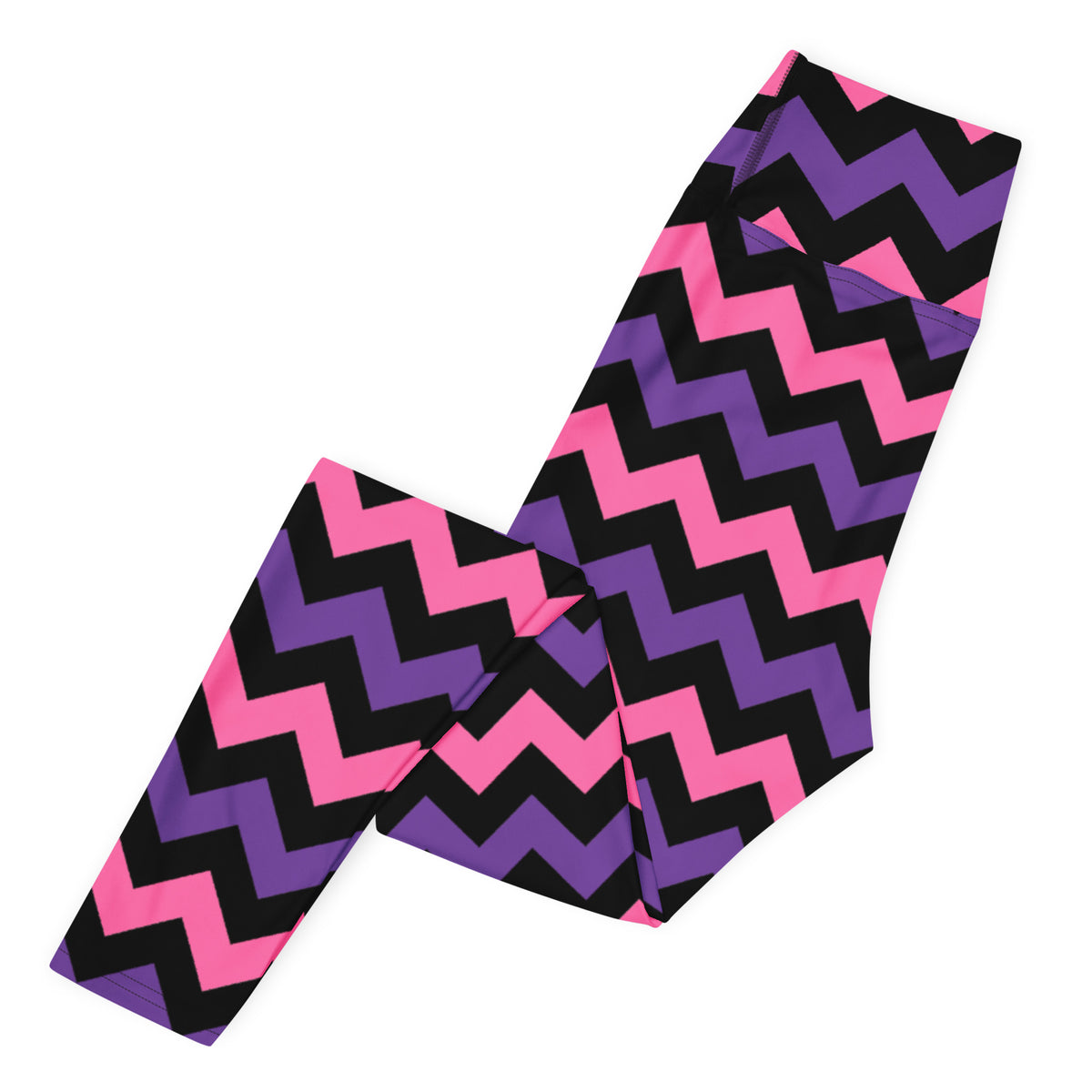 Women's Pink & Purple Chevron Halloween Buttery Soft Yoga Leggings - Quick Drying, High Waisted Comfort
