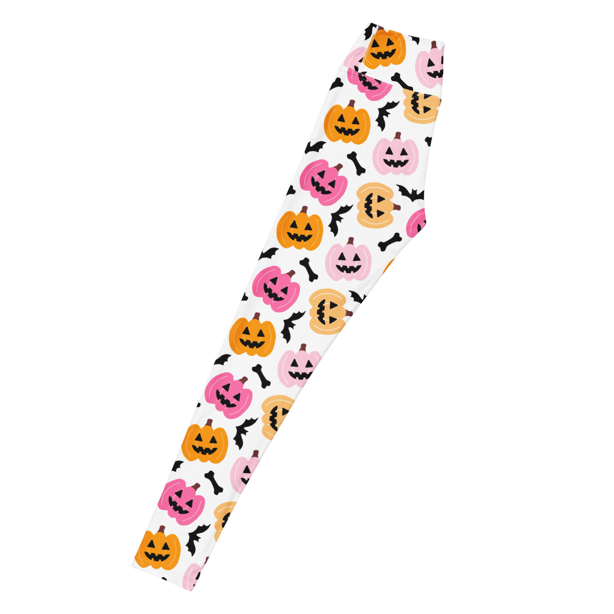 Women's Pink & Orange Pumpkin Halloween Buttery Soft Yoga Leggings - Quick Drying, High Waisted Comfort