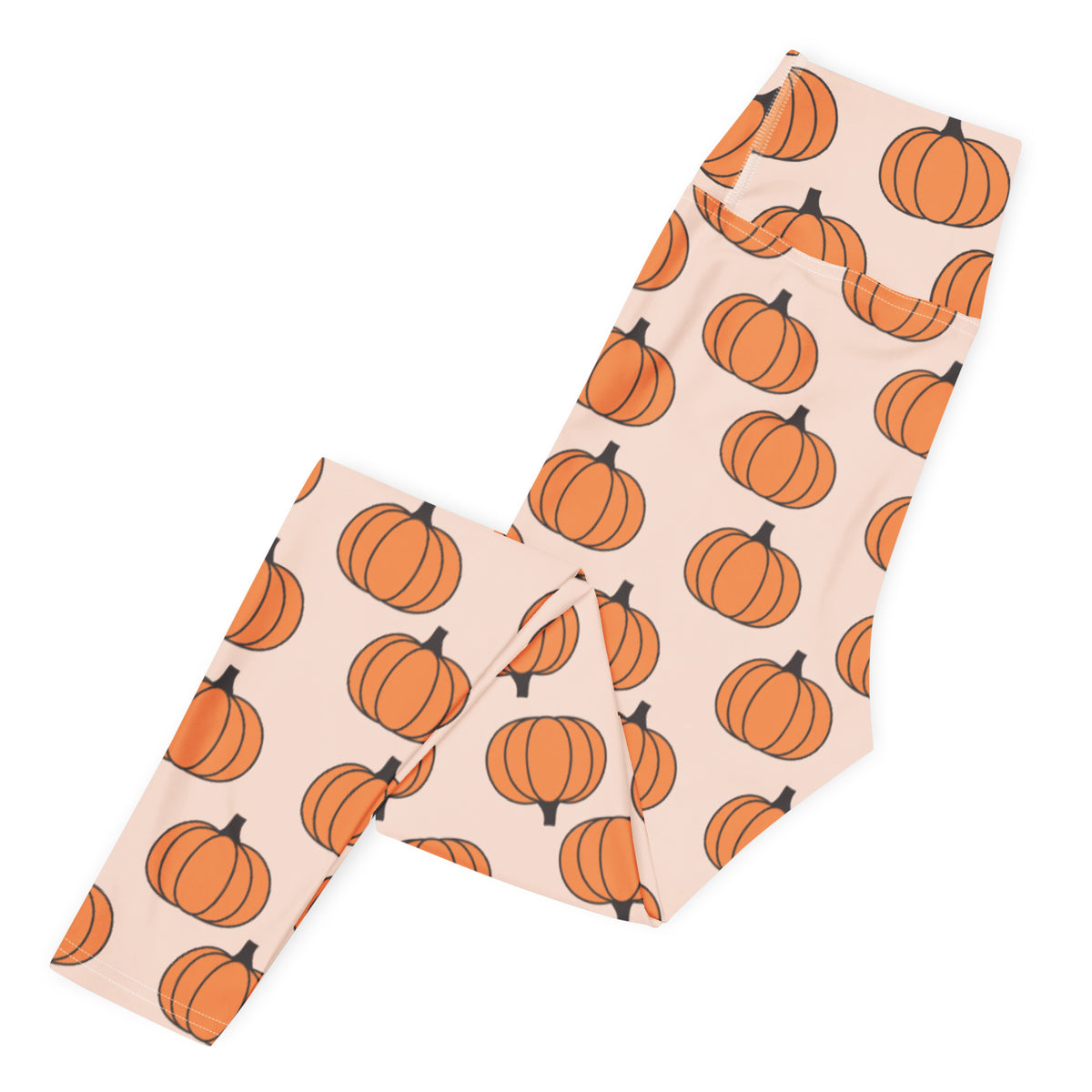Women's Orange Pumpkin Patch Buttery Soft Yoga Leggings - Quick Drying, High Waisted Comfort