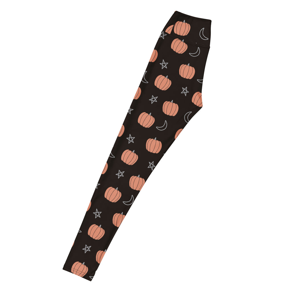 Women's Black Pumpkin Halloween Buttery Soft Yoga Leggings - Quick Drying, High Waisted Comfort