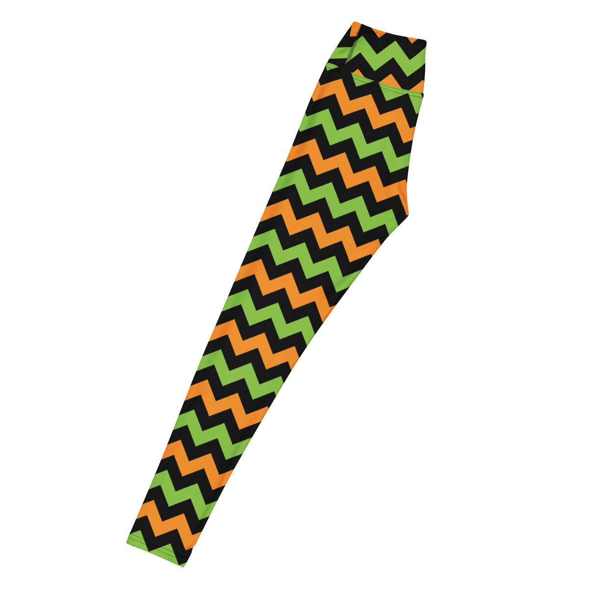Women's Orange & Green Chevron Halloween Buttery Soft Yoga Leggings - Quick Drying, High Waisted Comfort