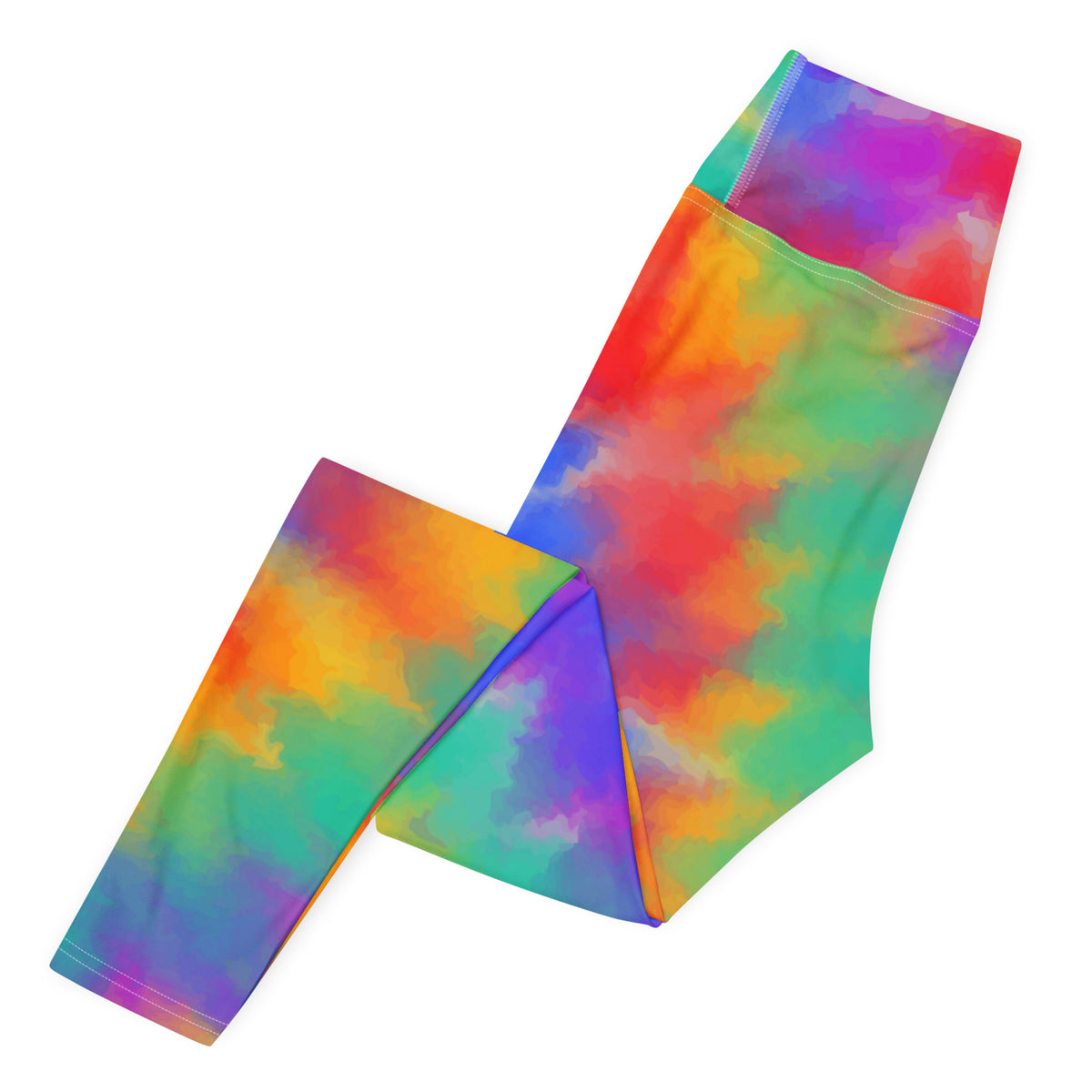 Women's Rainbow Tie Dye Buttery Soft Yoga Leggings - Quick Drying, High Waisted Comfort