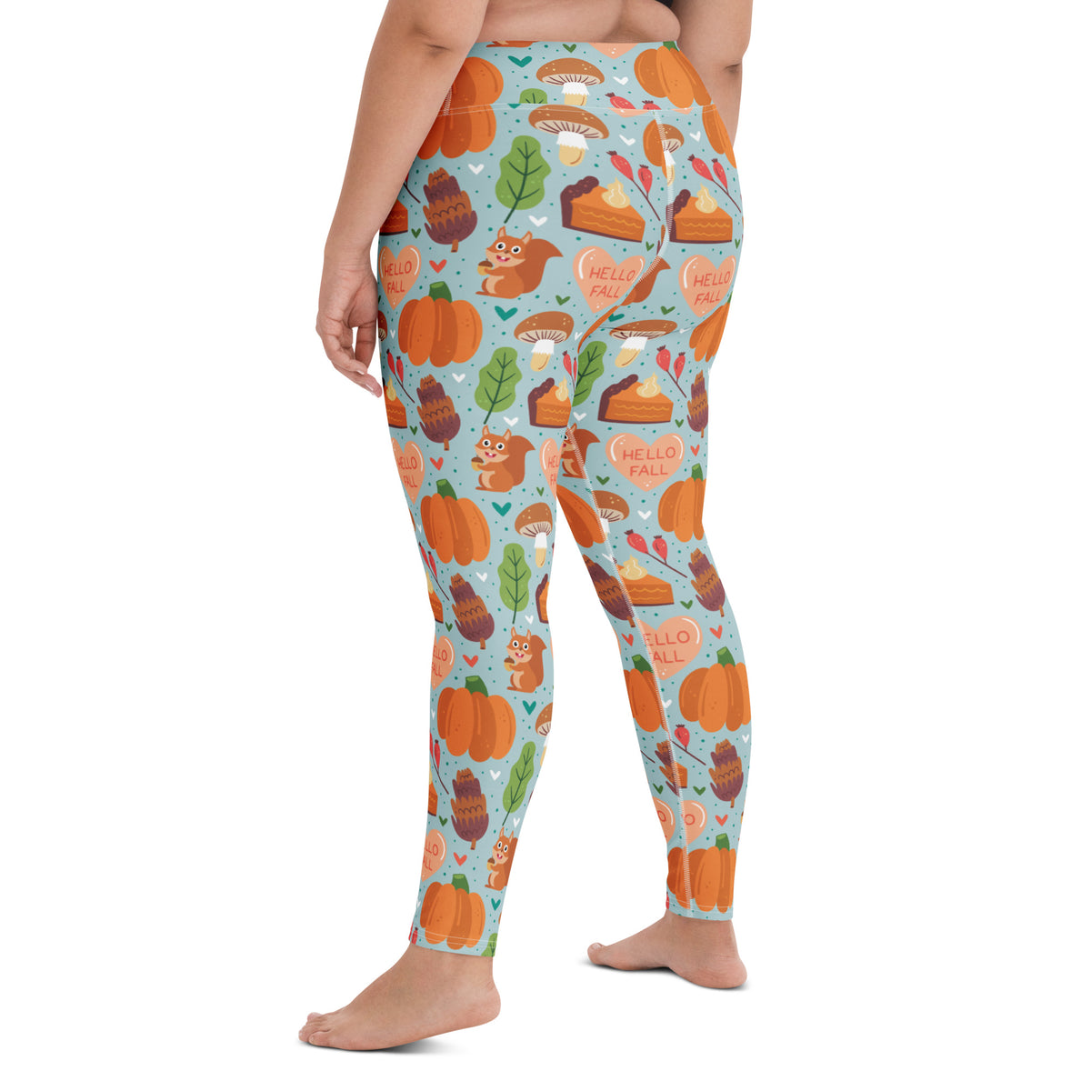 Women's Hello Fall Pumpkin Buttery Soft Yoga Leggings - Quick Drying, High Waisted Comfort
