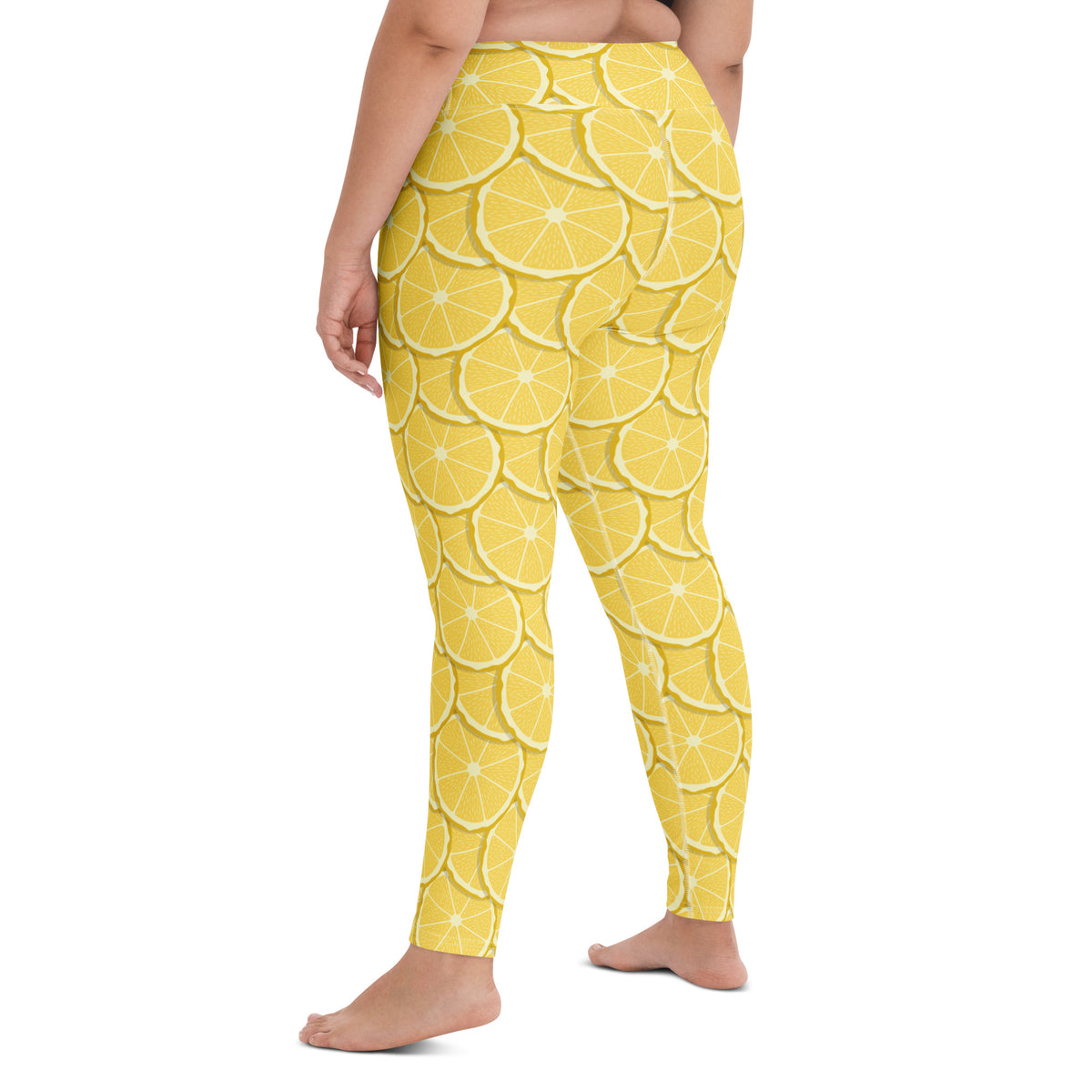 Women's Lemon Slice Buttery Soft Yoga Leggings - Quick Drying, High Waisted Comfort