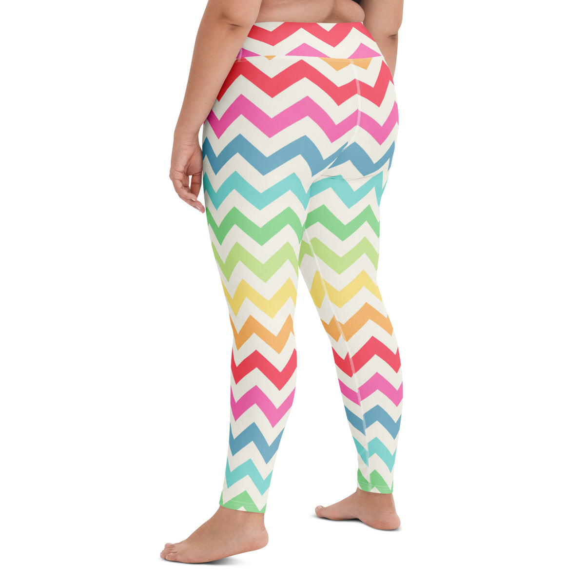 Women's Rainbow Chevron Buttery Soft Yoga Leggings - Quick Drying, High Waisted Comfort