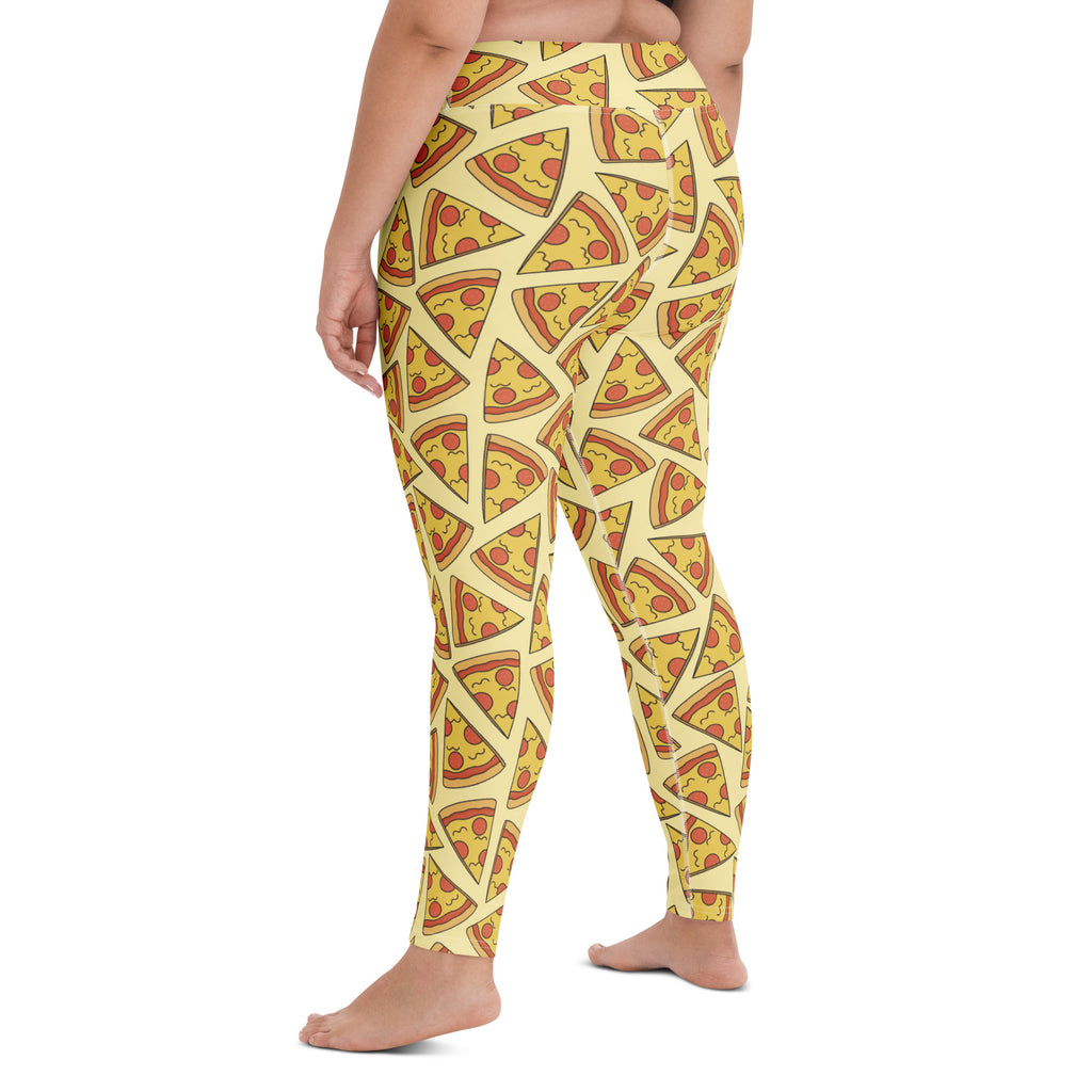 Women's Pizza Buttery Soft Yoga Leggings - Quick Drying, High Waisted Comfort