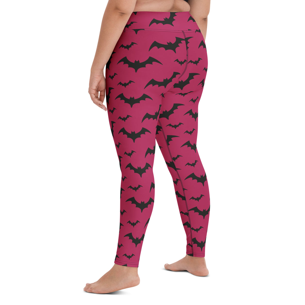 Women's Dark Pink Buttery Soft Yoga Leggings - Quick Drying, High Waisted Comfort