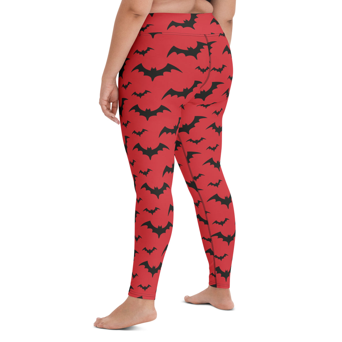 Women's Red Buttery Soft Yoga Leggings - Quick Drying, High Waisted Comfort