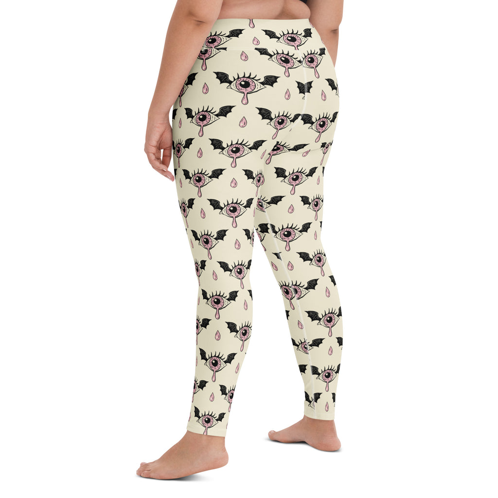 Women's Creepy Eye Halloween Buttery Soft Yoga Leggings - Quick Drying, High Waisted Comfort