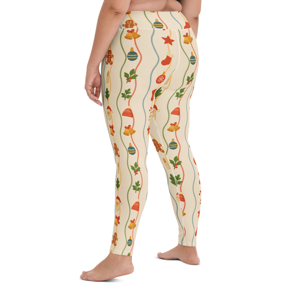 Women's Wavy Christmas Buttery Soft Yoga Leggings - Quick Drying, High Waisted Comfort