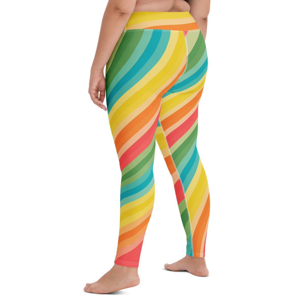 Women's Summer Beach Rainbow Buttery Soft Yoga Leggings - Quick Drying, High Waisted Comfort