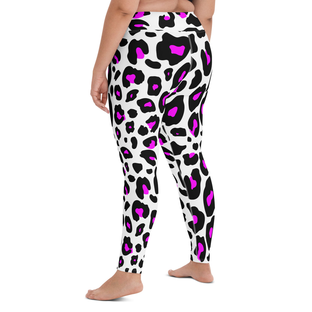 Women's Purple Leopard Print Buttery Soft Yoga Leggings - Quick Drying, High Waisted Comfort