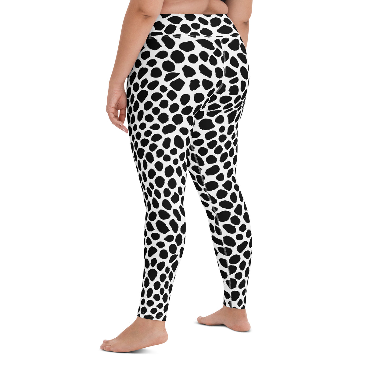 Women's Black Cow Print Buttery Soft Yoga Leggings - Quick Drying, High Waisted Comfort